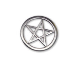 Gothic Pentacle Jacket or Hat Pin Polished Silver Finish Pewter P-62