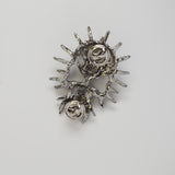 Gothic Spiked Skull with Fangs Jacket or Hat Pin Antique Silver Finish Pewter P-64