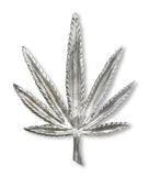 Marijuana Pot Leaf Silver Pewter Jacket or Hat Pin Large P-72S