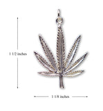 Sterling Silver Marijuana Pot Leaf Weed Pendant SSNK-48