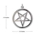 Sterling Silver Inverted Pentacle Pentagram Pendant SSNK-538-I