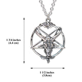 Sterling Silver Baphomet Goat Head Satanic Pendant with 20 Inch Necklace SSNKCHAIN-546