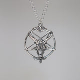 Sterling Silver Baphomet Goat Head Satanic Pendant with 20 Inch Necklace SSNKCHAIN-546